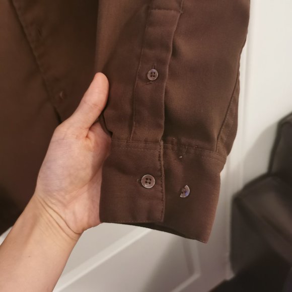 Men's Suede-Microfiber Long-Sleeve Button Up - Picture 5 of 8